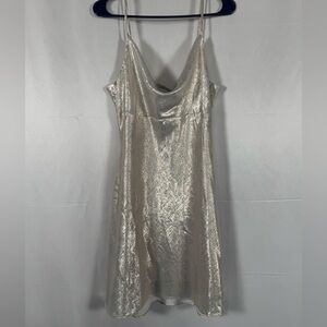 Greylin Slip Mini Dress NWT Large Metallic Shimmer Indie Sleaze Summer 90's Y2K